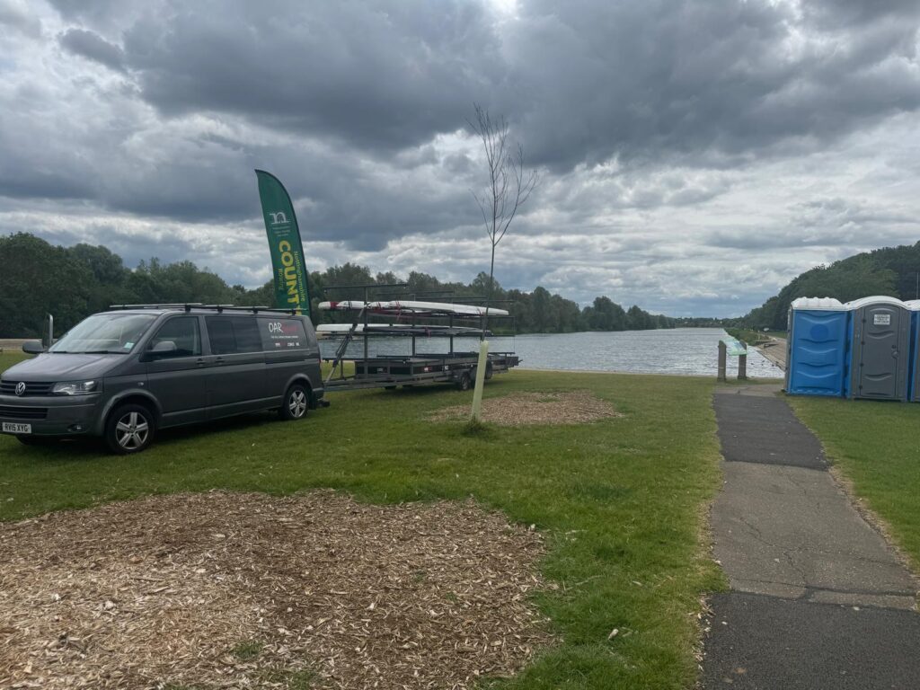Pre-Regatta Setup – Looked like a good spot – Jeff will later regret this
